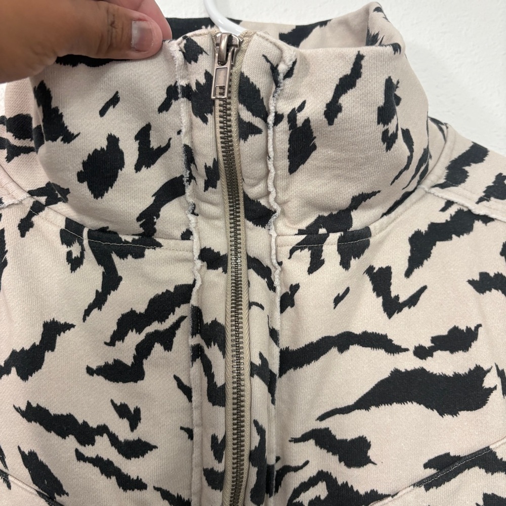 Saltwater Luxe Mock Neck Full Zip Long Sleeve Animal Print Size XS Cropped - Picture 4 of 8